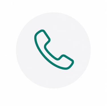 Green telephone handset icon symbol for customer support contact or call center services.