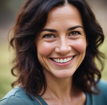 woman wearing black crew-neck shirt