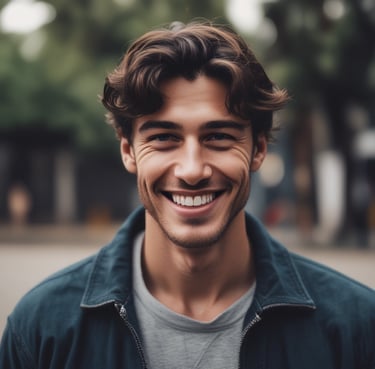Smiling customer standing beside a freshly cleaned driveway on a sunny Gold Coast day.
