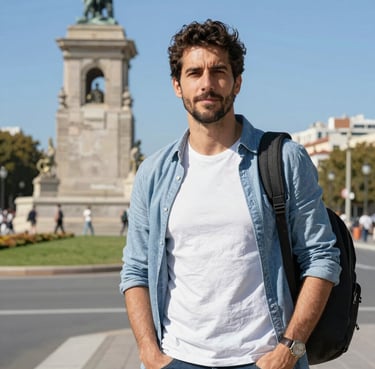 Technician fixing an air conditioning unit on a sunny day in Málaga.