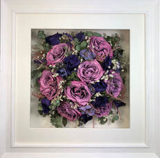 small size Birsdseye view preserved wedding bouquet