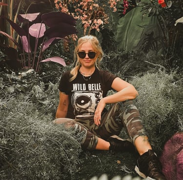 Marisa Dzintars on jungle set BTS