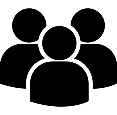 a group of people with three people