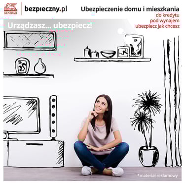 dziewczyna siedzaca na tle bialej sciany z pomalowanymi rzeczami jak ubezpieczyc mieszkanie