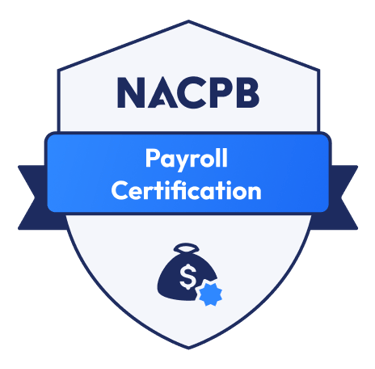 a payroll certification badge from the nacpb