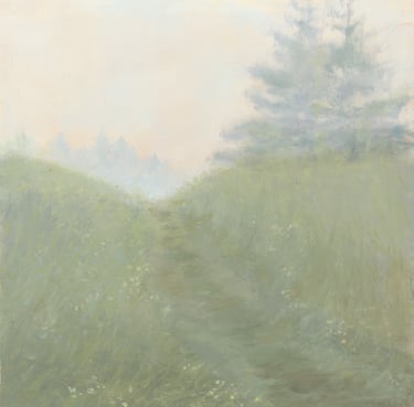 SILENCE ASCENDING, 12" x 12", Painting by Mary Kersell