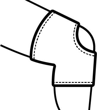 An icon of a pull on neoprean knee support.