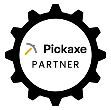 Pickaxe Partner Emblem Colored. Pickaxe AI. Monetize Expertise  with custom GPTs using ANY LLM with Pickaxe AI.