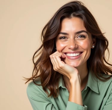 a woman with a smile on her face