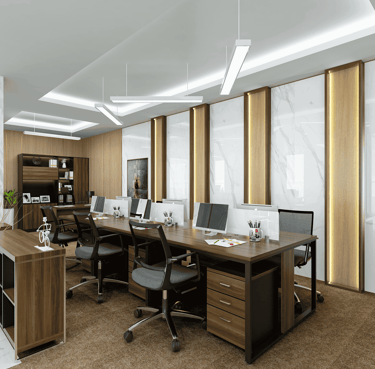 Modern office workstations in Dubai, designed for comfort, efficiency, and style.