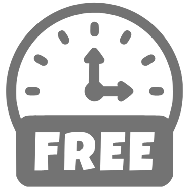 Clock with Free Icon in Gray - Free Hours for new Clients-Only