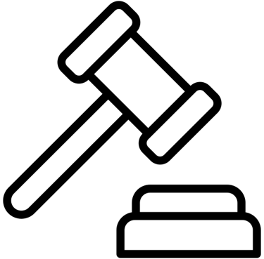 an icon of an auctioneers hammer and gavel