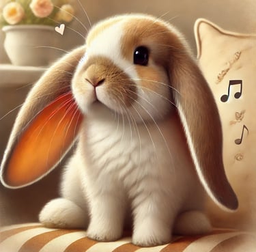 a rabbit with a music note on it