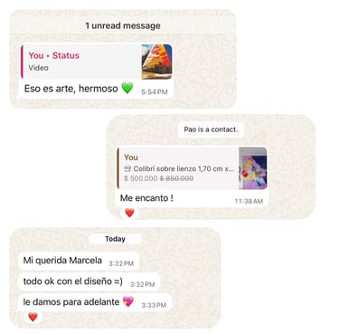 Imagen que muestra una selección de cuadros decorativos y chaquetas de jean personalizadas, destacando la diversidad en arte 