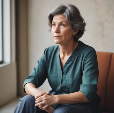 A smiling homeowner standing outside their house, looking relieved and hopeful.