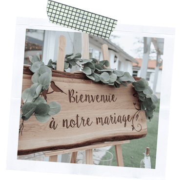 panneau de bienvenue mariage location - location objet mariage nantes - décoratrice mariage vendée