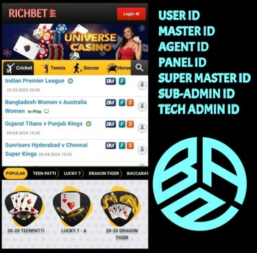 ONLINE CRICKET BETTING ID AVAILABLE DL MDL SMDL MASTER ID SUPER MASTER ID ADMIN ID AVAILABLE 