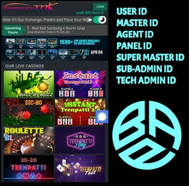 ONLINE CRICKET BETTING ID AVAILABLE DL MDL SMDL MASTER ID SUPER MASTER ID ADMIN ID AVAILABLE 