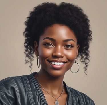 woman wearing black crew-neck shirt