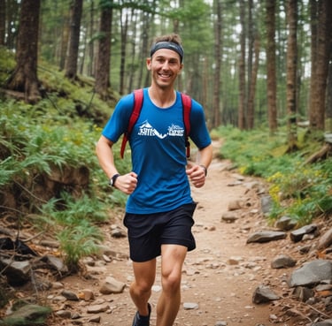 A stone building with signage 'Bagages de France' features a row of metallic chairs along the sidewalk. Windows with flower boxes are integrated into the structure. A woman in casual attire, holding a cup, stands facing the camera next to a framed poster. The area has a sunny ambiance, and there are additional signs visible in the background indicating a hotel.