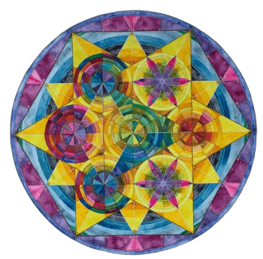 Mandala à l'aquarelle réalisé par Karin Monami