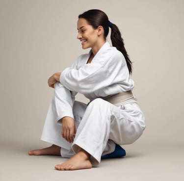 Woman training bjj