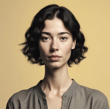 man and woman talking in front of gray tabletop inside shop