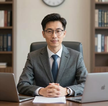 Smiling business owner reviewing marketing results on laptop in cozy office.