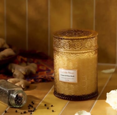 spiced vanilla jar candle creating relaxing home ambiance at night