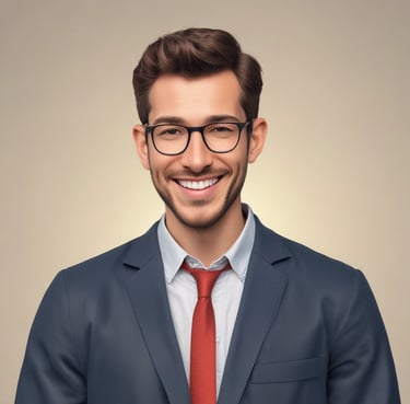 Smiling businesswoman giving a thumbs up in a modern office setting.