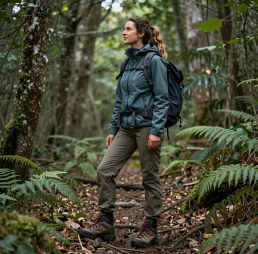 Smiling middle-aged woman standing proudly in front of her sold home.