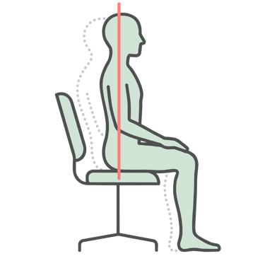 Ilustración de corrección postural que muestra la transición de una espalda encorvada a alineada