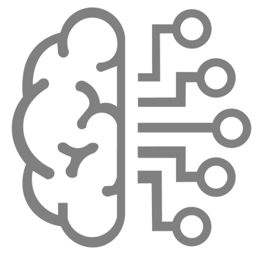 Ícono de neurología: cerebro con líneas conectadas representando neuronas