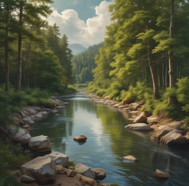 A wooden window with two arched panes reflecting palm trees and the sun. The window is framed by intricate white carvings, with ornate white metalwork railing below. The architectural style is detailed, featuring decorative patterns above the window.