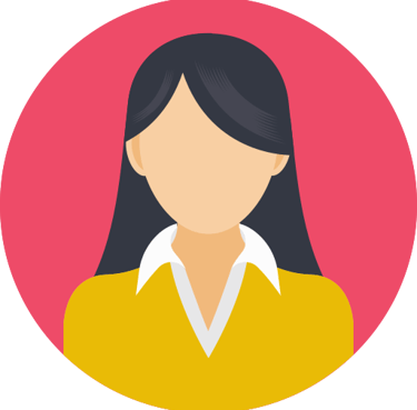 Icône d'une femme aux cheveux longs et à la chemise jaune