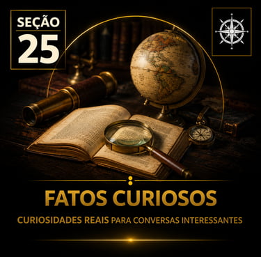 Capa da “Seção 25 - Fatos Curiosos”, com fundo preto e detalhes dourados.