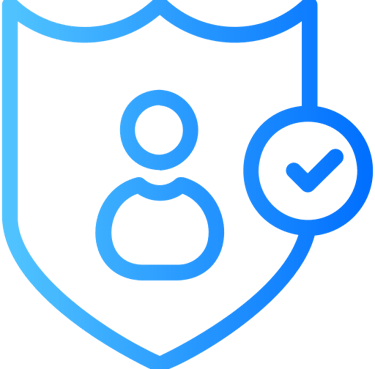 Shield with person and checkmark icon representing user authorization and security verification