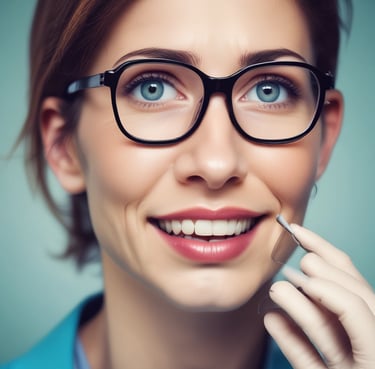 A smiling cleaner polishing a large office window with a squeegee on a sunny day.