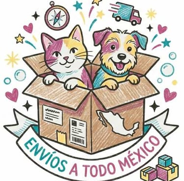 ilustracion de un gato y un perro que indica que se hace envios a todo mexico