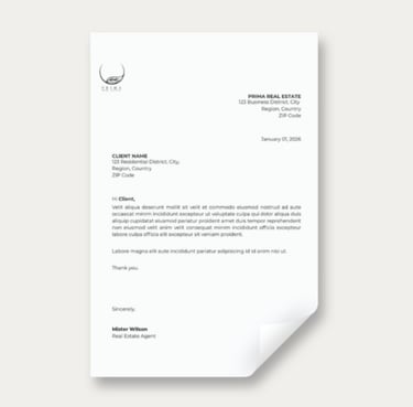 Prima Real Estate Letterhead Design
