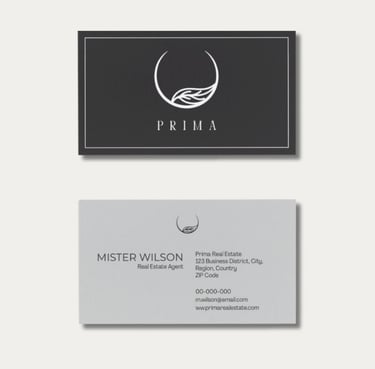 Prima Real Estate Double Sided Business Card Design