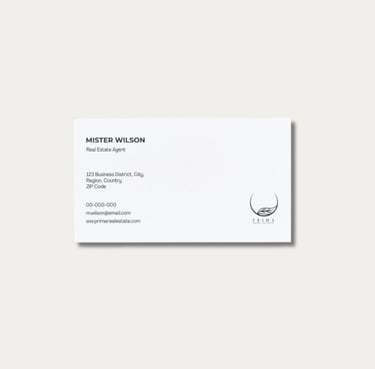 Prima Real Estate Single Sided Business Card Design
