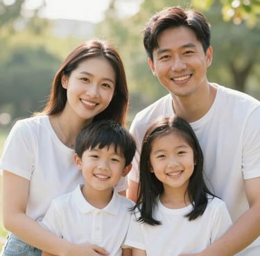 A smiling woman holding a reusable ply tote bag outdoors surrounded by greenery.