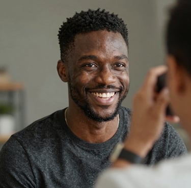 A smiling woman holding a reusable ply tote bag outdoors surrounded by greenery.