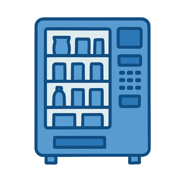 Vending machine logo used as a bullet point