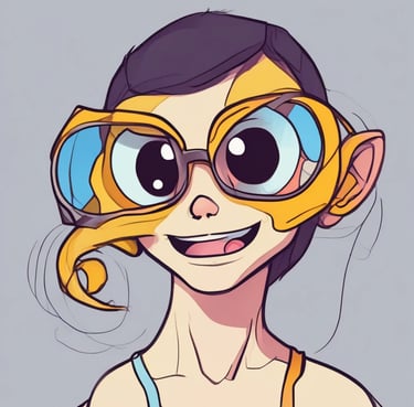 Photo of a smiling woman holding an e-reader in a cozy home setting.