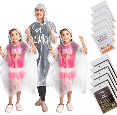 family pack of rain ponchos