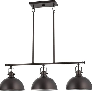 Industrial Pendant Lighting with Bold Black Metal Finishes for Kitchen Spaces