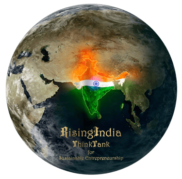 RisingIndia ThinkTank's logo as people look at it for startup opportunities in India