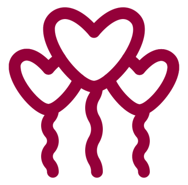 Ballons en forme de coeur
